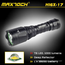 Maxtoch HI6X-17 18650 Li-ion Battery Rechargeable Deep Reflector 1000LM XML T6 LED Cree Torch